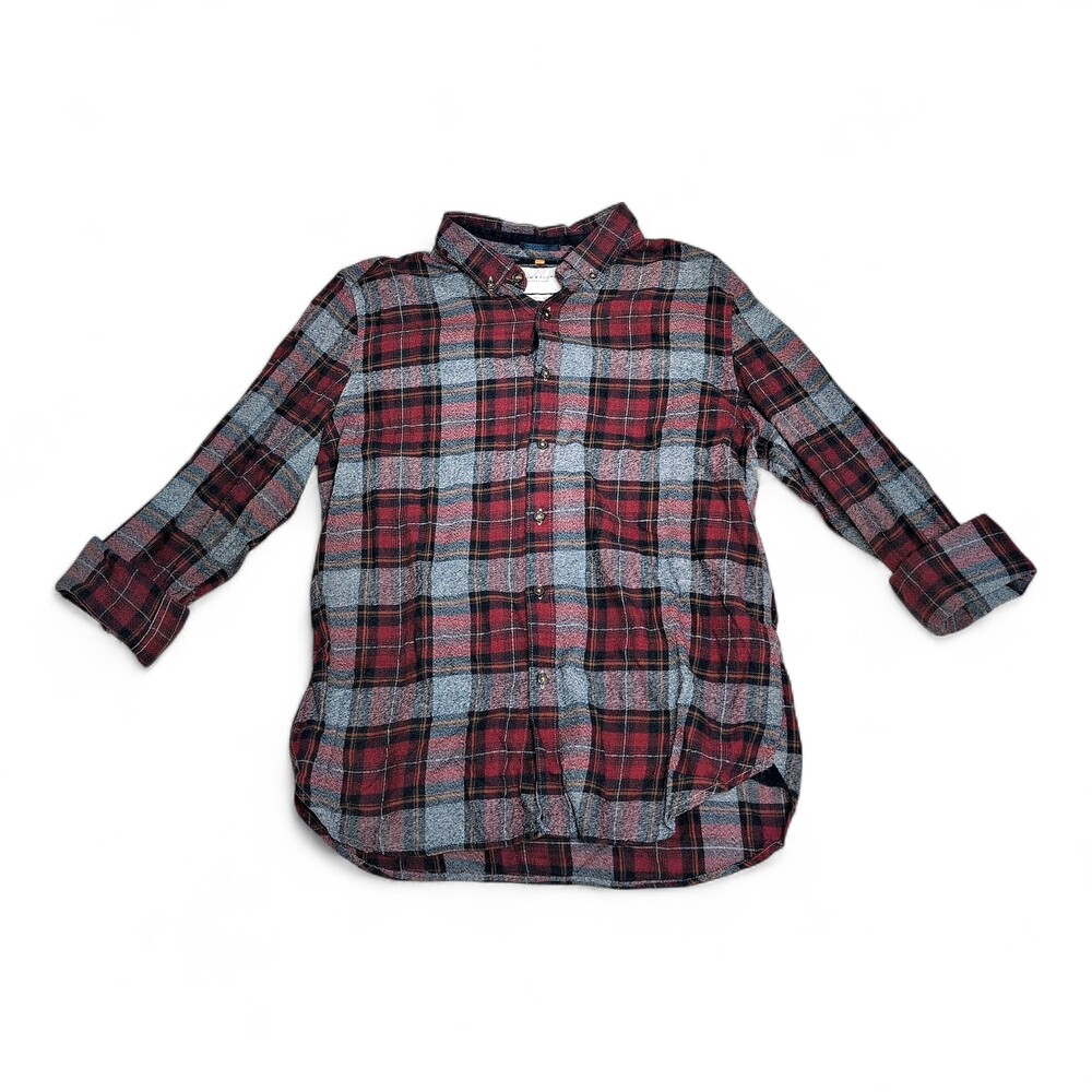 Denim‎ & Flowers Red Plaid Button-Down Shirt - L